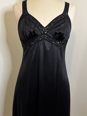 FRENCH MAID LINGERIE COMPANY Black Vintage Lace Slip Dress SIZE 36